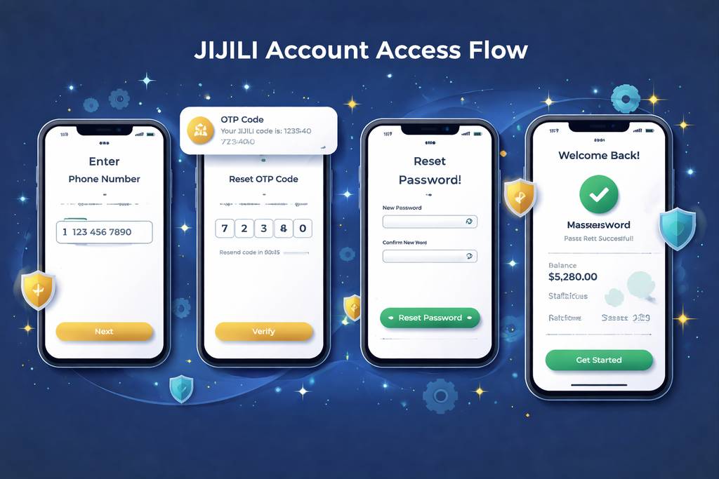JIJILI login steps and OTP verification flow